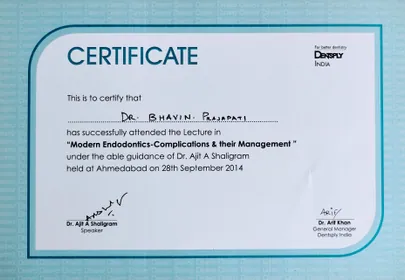 Award certificate