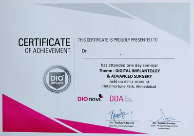 Award certificate