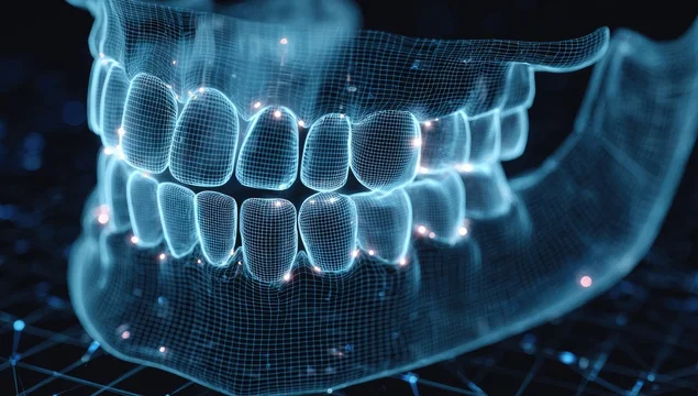 Digital Smile Designing: 3D wireframe scan of teeth and jaw